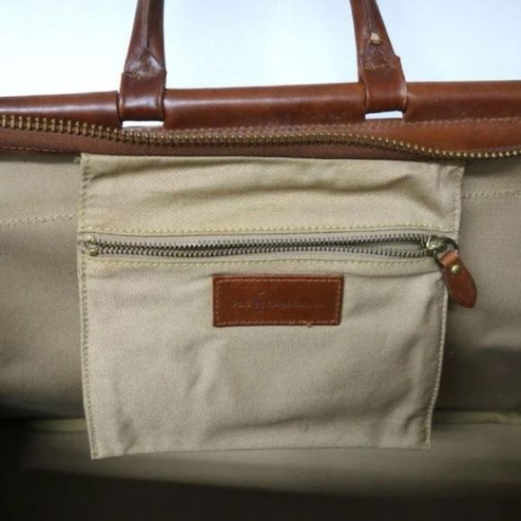 RALPH LAUREN Tartan Plaid Brown Green Doctor Bag Boston Weekend Travel Suitcase - Picture 10 of 17